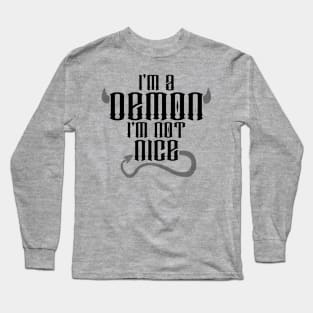 Good Omens: I'm a demon, I'm not nice (horns) Long Sleeve T-Shirt